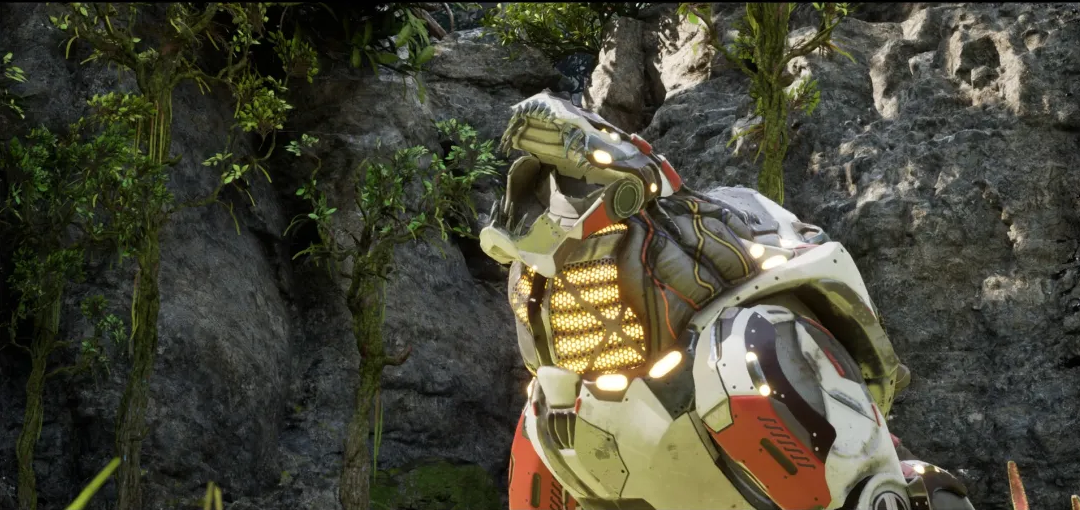 SHEOL Trailer - High-tech armor character in natural environment