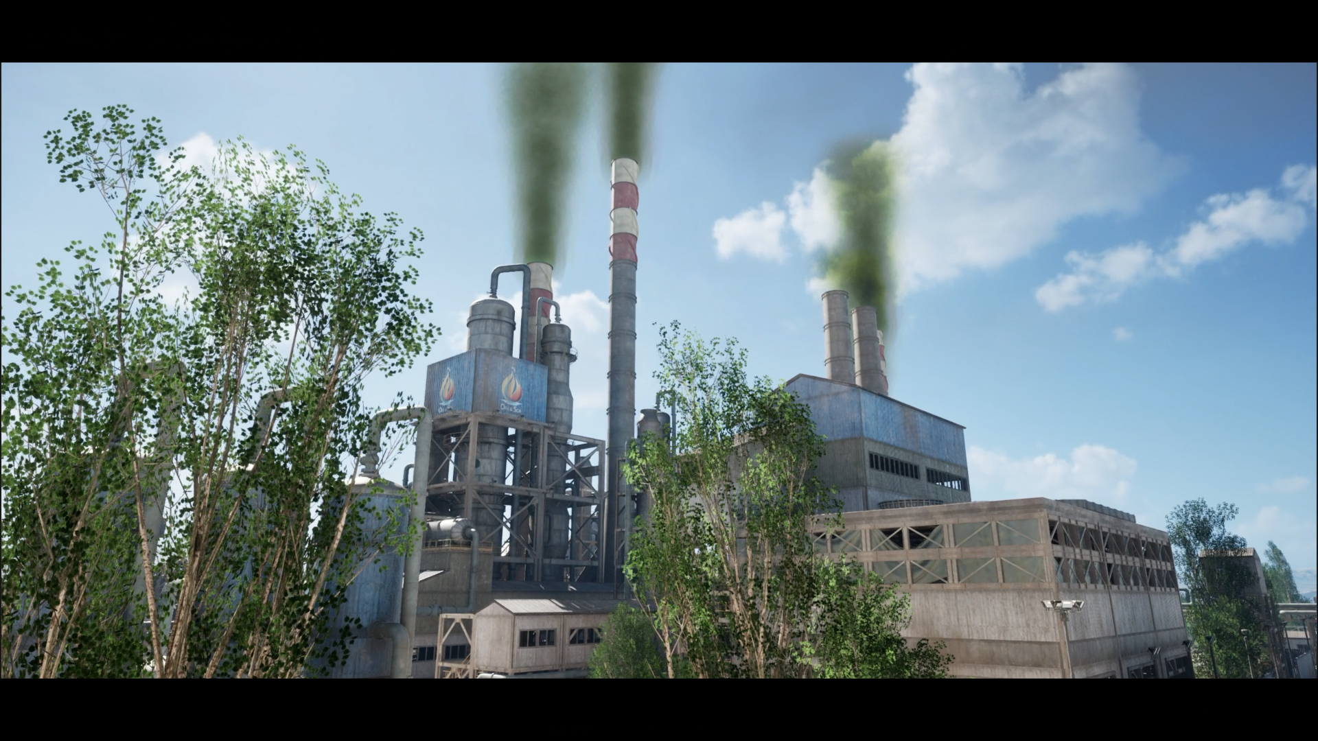 SHEOL Trailer - Industrial facility with smokestacks
