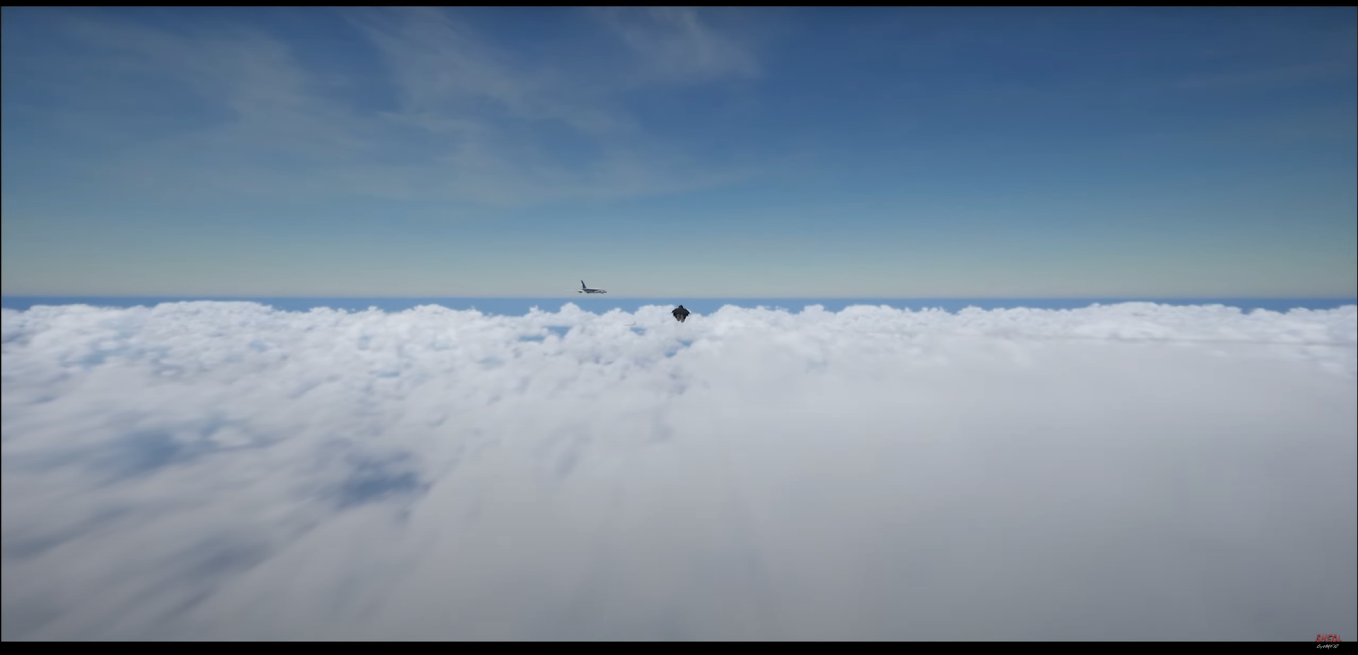 Valorous - Hero Flying Above Clouds with Aircraft