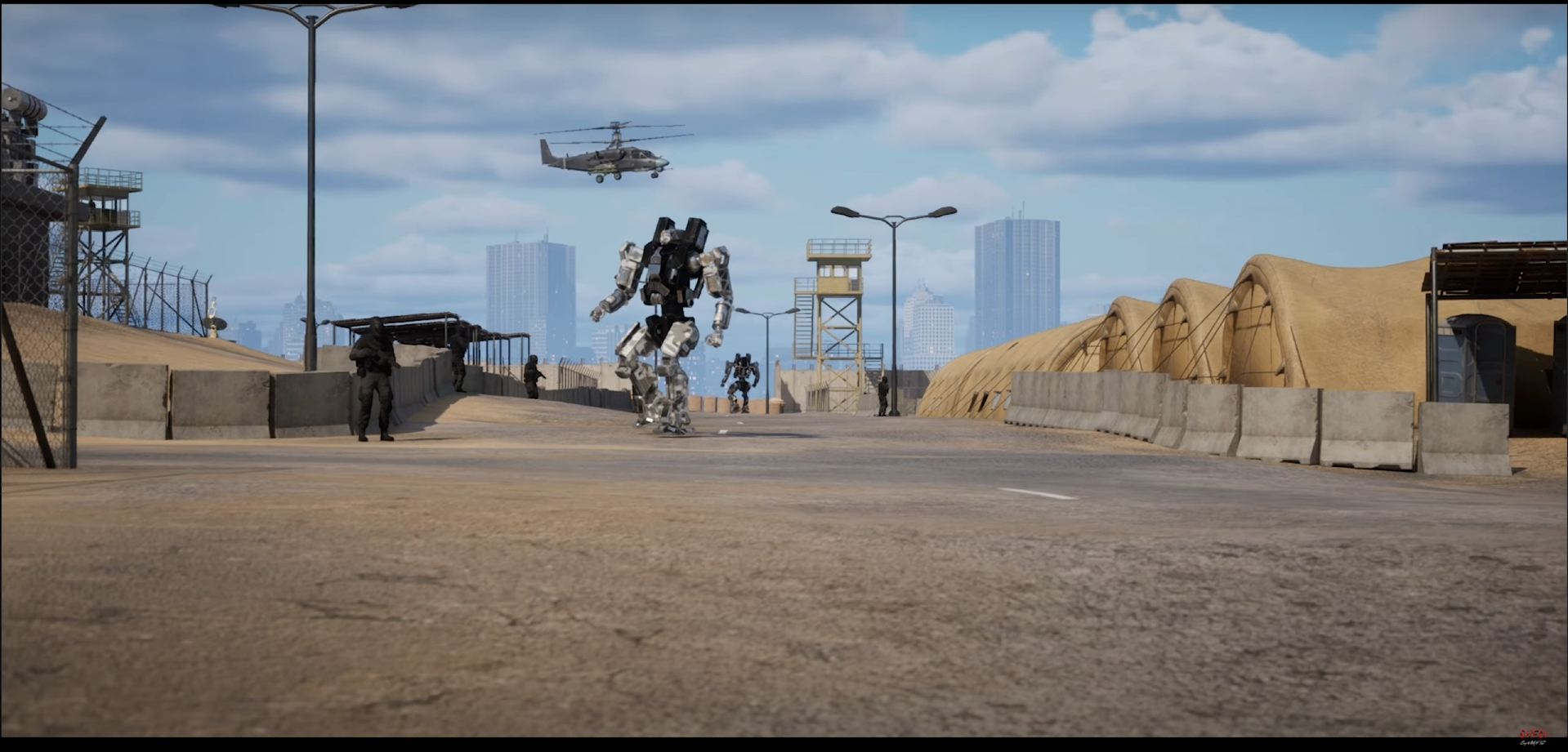 Valorous - Military Base with Mechs and Helicopters